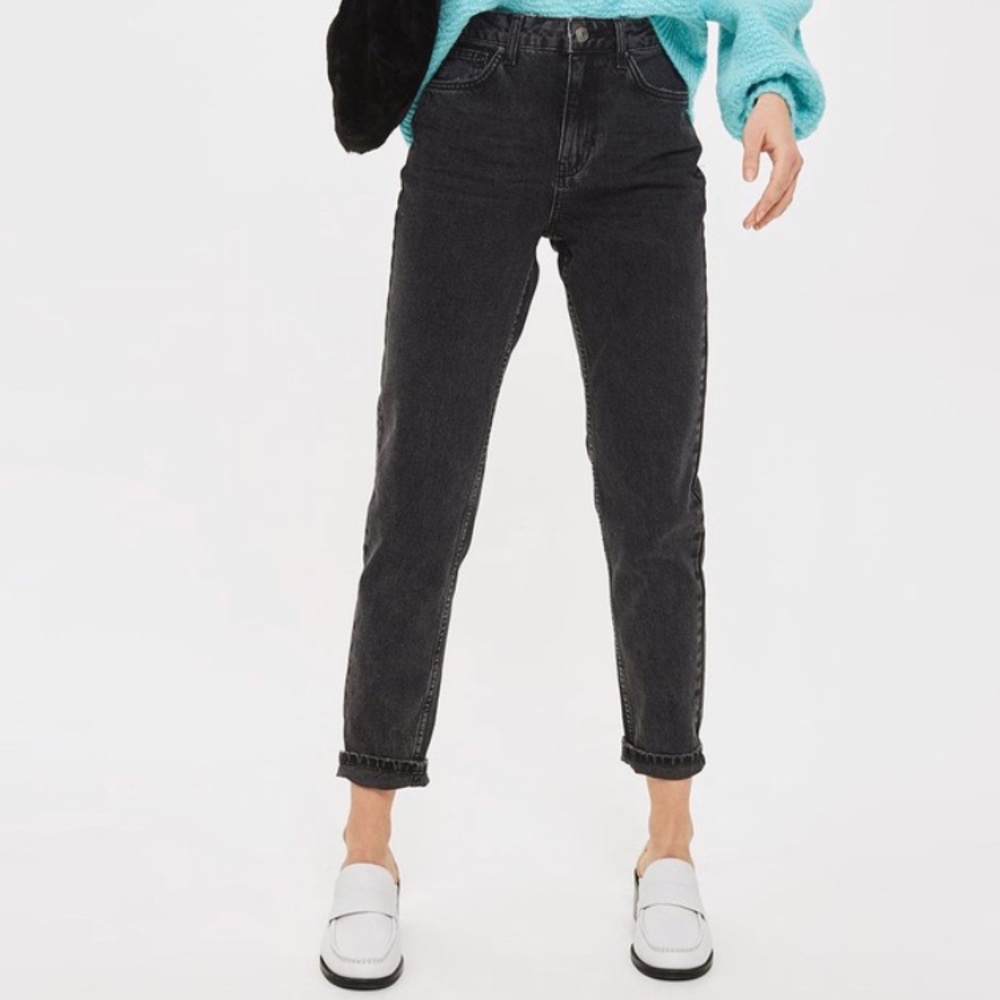 Topshop MOTO Washed Mom Jeans